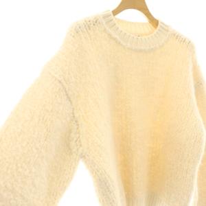 BLAMINK ブラミンク モヘアウールキャメルセーター ニット プルオーバー 38 アイボリー