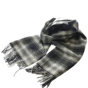 ウール マフラー WOOL MUFFLER チェック柄 F グレー /SS OS AD