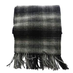 LOUNGE LIZARD ウール マフラー WOOL MUFFLER チェック柄 F グレー /SS OS AD