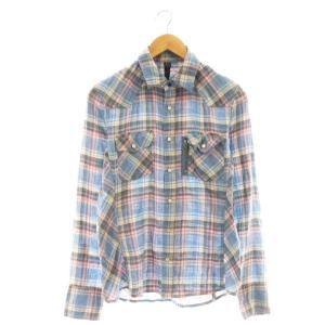 チェック柄 ウエスタンシャツ S ブルー 青 マルチカラー /CX OS AD