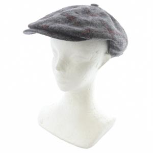 ハンチング帽子 チェック 61cm グレー /SR