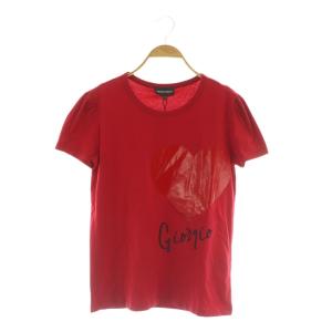 ハート Tシャツ カットソー プリント 42 レッド /MY OS