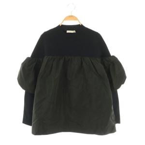 24AW VIS/PEスムース レイヤードデザインニット プルオーバー S ネイビー ブラック /DF