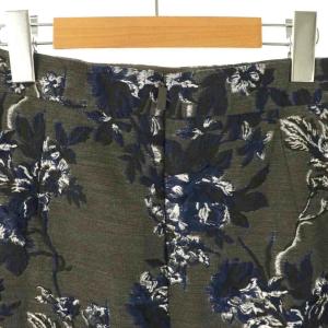 René 花柄 刺繍 Aラインスカート ジャガード ロング 38 グレー /DF OS