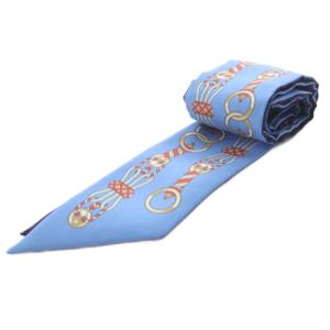 HERMES HARNAIS EN ROSACE ハーネスの薔薇窓 スカーフ シルク ブルー