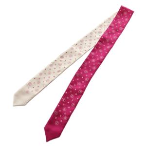 リボンスカーフ ココマーク ドット シルク ピンク 白 ホワイト /SS OS