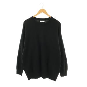 25AW パイルライニング ニットプルオーバー セーター 長袖 コットン M 黒 /NR OS