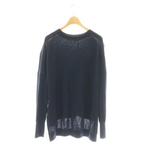 L'Appartement SIDE SLIT KNIT サイドスリットニット セーター プルオーバー ウール ネイビー 紺 /CX