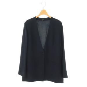 POWDER CREPE COLLARLESS JK N ノーカラージャケット 8 ネイビー /DO OS