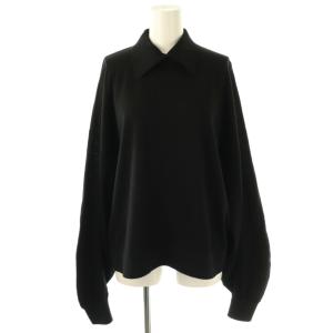 25SS 衿付ニットプルオーバー カットソー 38 ブラック /DO OS