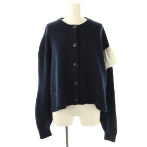 24AW LAYERED CARDIGAN カーディガン ニット 38 ネイビー ホワイト /ES OS