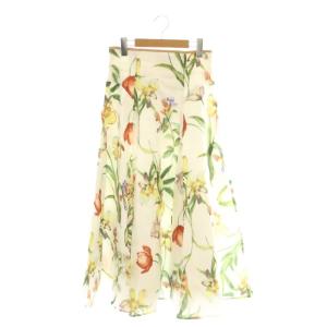 ボタニカルフレアスカート 2 ホワイト 白 マルチカラー 花柄 /CX OS SH