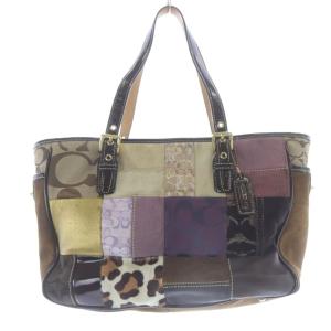 パッチワーク トートバッグ ハンドバッグ 茶色 ブラウン 9499 /SR