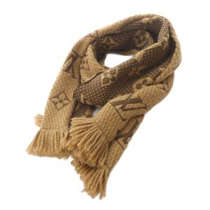 モノグラム エシャルプ ロゴマニア マフラー フリンジ ブラウン 413287