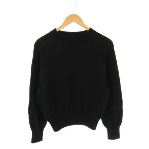 24AW キャメル クルーネック ニット セーター 長袖 2 ブラック /HK OS