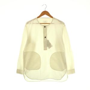 23SS 60S COTTON POPLIN HENLEY NEC SHIRT シャツ 46 アイボリー