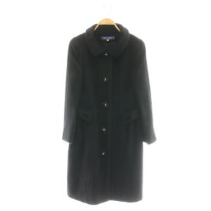 リボン アルパカ混 ステンカラーコート 38 ブラック /DF OS