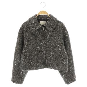 24AW バリエーションボックスショートジャケット 36 ブラック ホワイト /DO OS