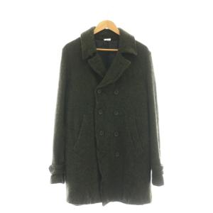 ツイードダブルコート L ウール ダークグリーン AD2023