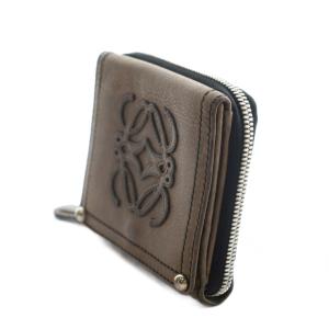 LOEWE アナグラム 二つ折り財布 レザー ロゴ 茶 ブラウン /AQ OS OH