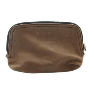 LOEWE アナグラム ポーチ 小物入れ レザー ロゴ 茶 ブラウン /AQ OS OH
