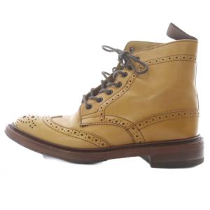 ウィングチップカントリーブーツ レザー ショート 5.5 茶 ブラウン /SR