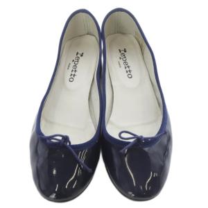 Repetto エナメル パンプス リボン 39 紺 ネイビー /SR