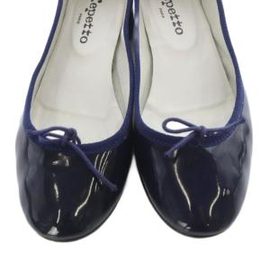Repetto エナメル パンプス リボン 39 紺 ネイビー /SR