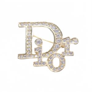 ラインストーン ブローチ ゴールドカラー