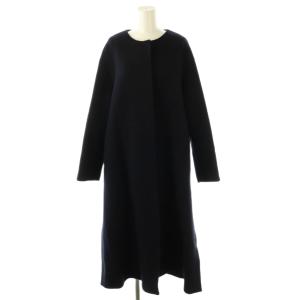 ウールノーカラーコート 38 ネイビー