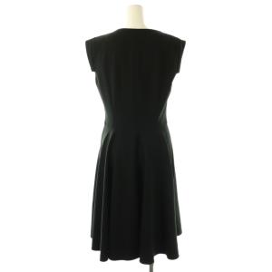 FOXEY NEW YORK 29218 ジップアップフィット&フレアワンピース ロング 40 ブラック /HK OS