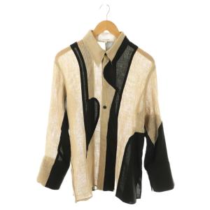 セレンイレギュラーパネルシャツ 2 ベージュ ブラック