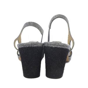 CHANEL パンプス キャップトゥ ココマーク グリッター 37C シルバーカラー