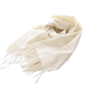 ウール フリンジ マフラー ストール アイボリー /SR