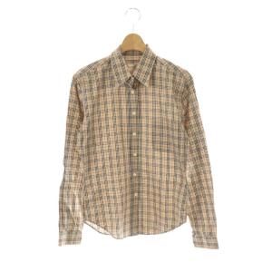 ノバチェック 長袖シャツ M ベージュ