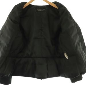 STRAWBERRY-FIELDS ビジュー ダウンジャケット アウター ジップアップ 黒 /NR OS