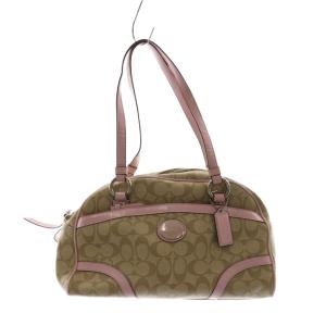 シグネチャー トートバッグ レザー ベージュ ピンク シグネチャー F18918 /AQ OS