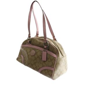 COACH シグネチャー トートバッグ レザー ベージュ ピンク シグネチャー F18918 /AQ OS