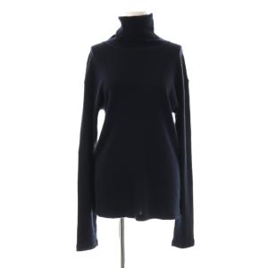 rib タートル ニット セーター ネイビー /ES OS