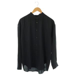 バンドカラーシャツ 長袖 ネイビー /HK OS