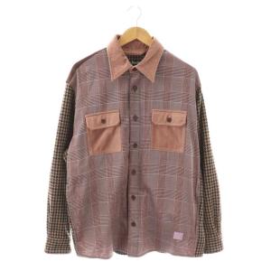 ウール グレンチェック切替シャツ M マルチカラー