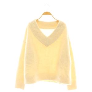 YAKワイドVネックニット セーター プルオーバー アイボリー /CX OS