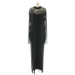 アメリ AMERI 25SS BLACK TULLE PENCIL LINE DRESS ワンピース ロング