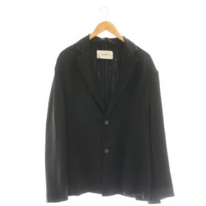 24SS Satin Over Jacket テーラードジャケット シングル 38 ブラック /DF OS