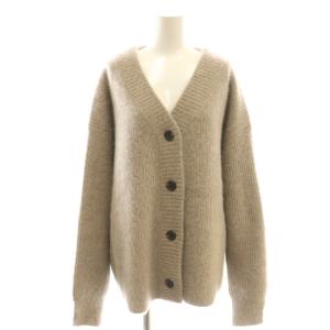 25AW ファーVネックカーディガン F グレージュ