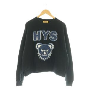 HYS DEADアップリケ オーバーサイズスウェット トレーナー F ブラック /DF OS
