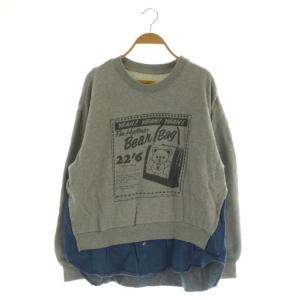 HYSTERIC BEAR BAG リメイクプルオーバーシャツ スウェット 長袖 F グレー /MY OS