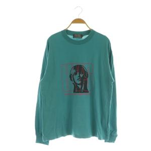 NEVER TOO LATE Tシャツ 長袖 ロンT プリント M ブルー /MY OS SH