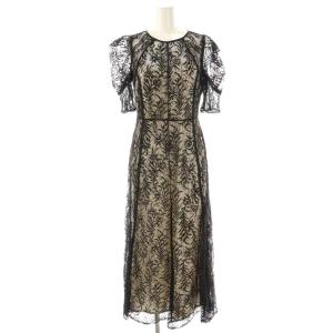 25SS リーフレースパイピングドレス ワンピース 0 ブラック /ES OS SH