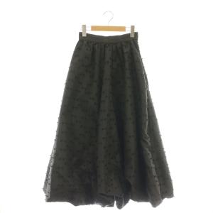 24SS RIBBON LIKE BALLOON SKIRT スカート フレア サテン S ブラック /CX